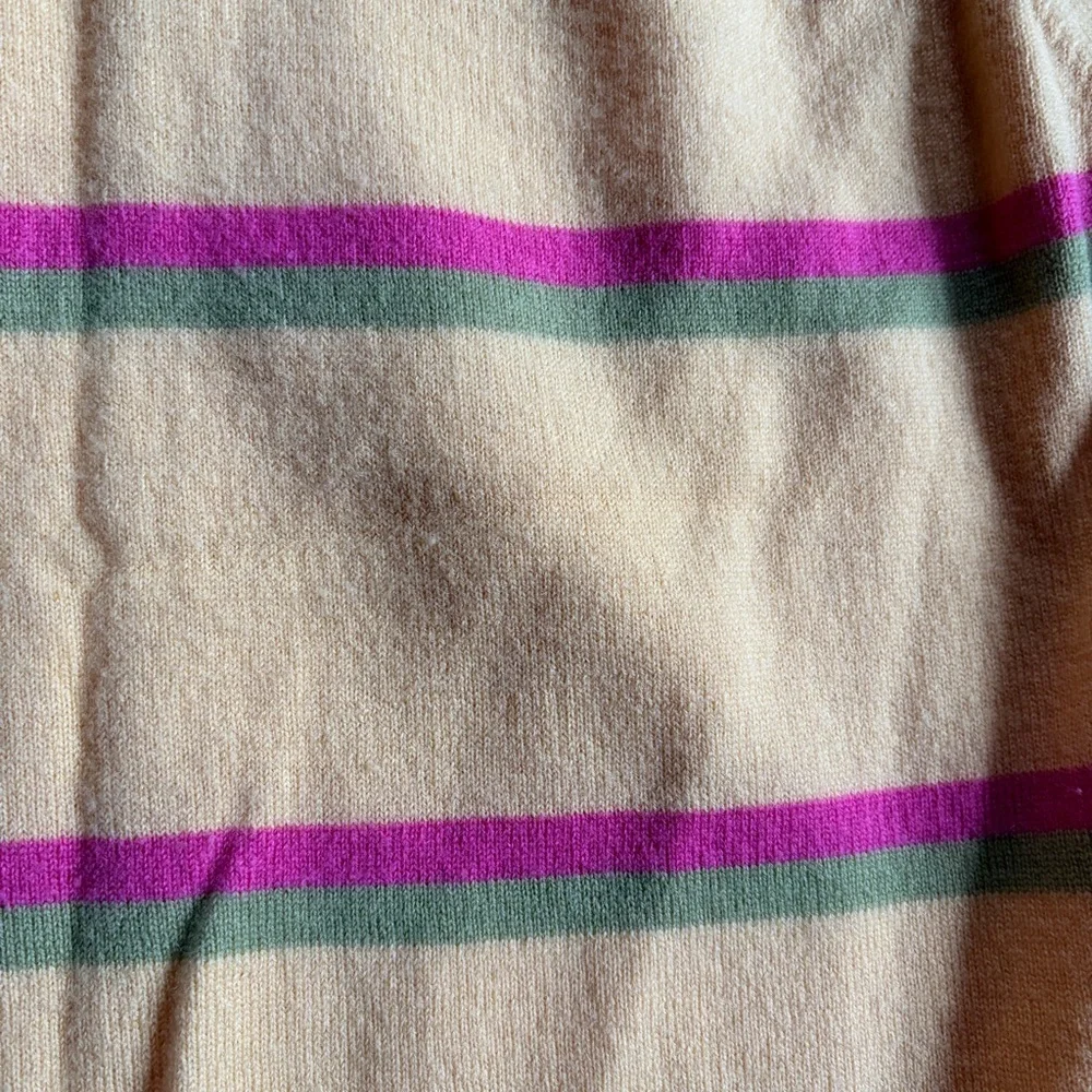 Vintage Pendleton Yellow Striped Virgin Wool Turtleneck Sweater